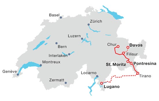 Bernina Express Route map
